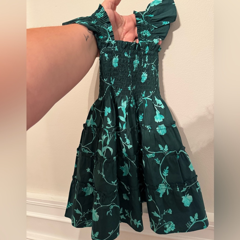 Hill House Kids Green Floral Smocked Dress